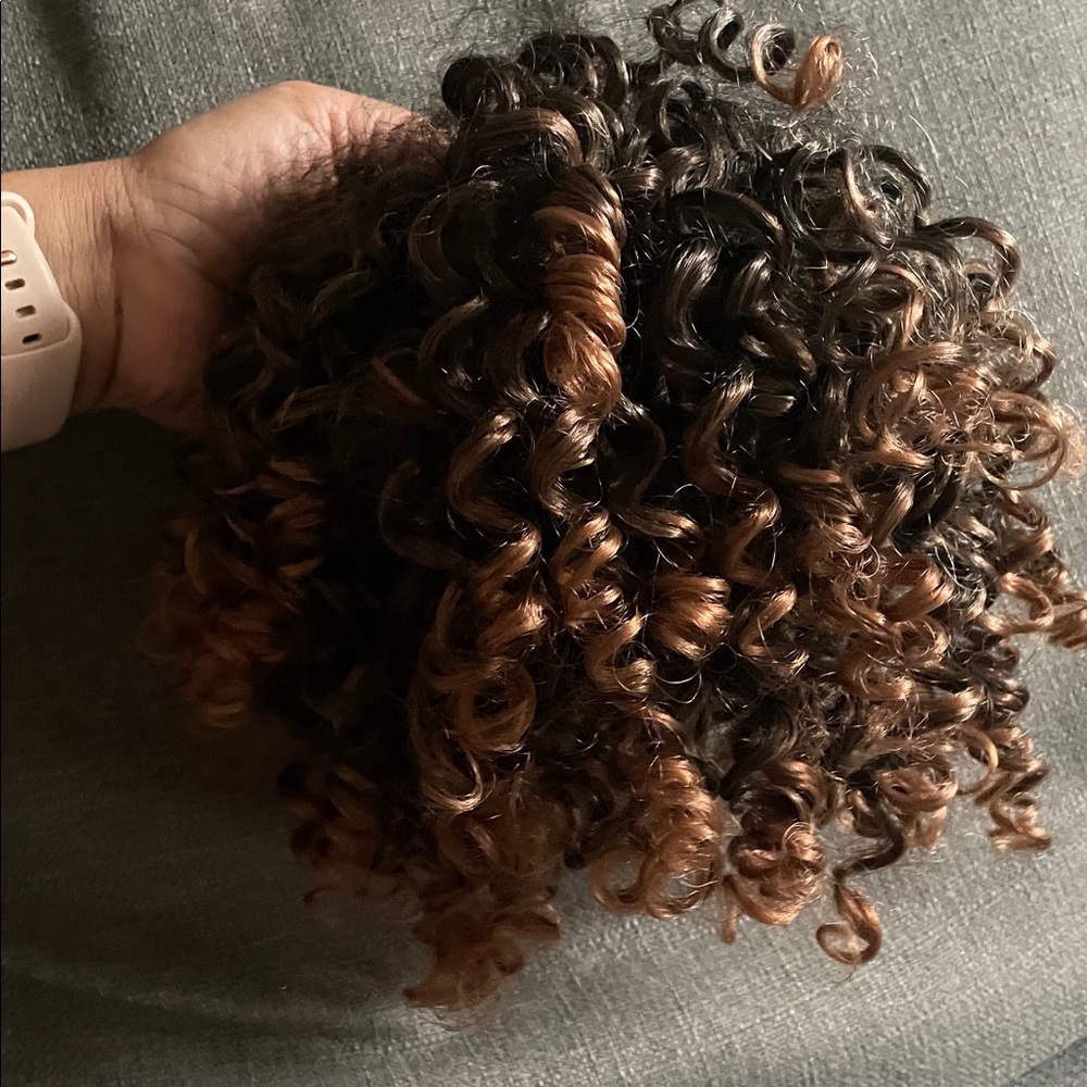 Curly Ombre Caramel Brown ponytail Hairpiece